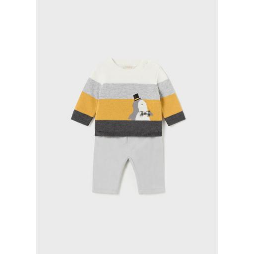 Conjunto de bebe niño MAYORAL Newborn jersey "pingüino"