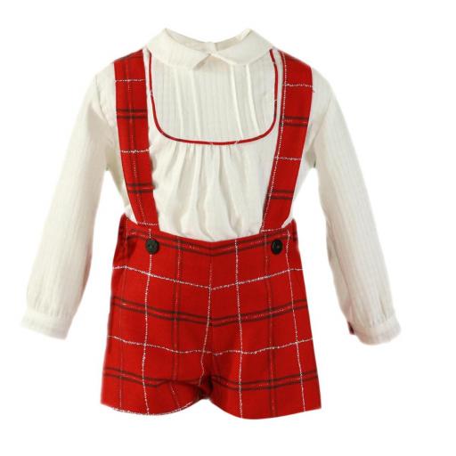 Conjunto de bebe niño MIRANDA pantalón rojo cuadros 130-23 [1]