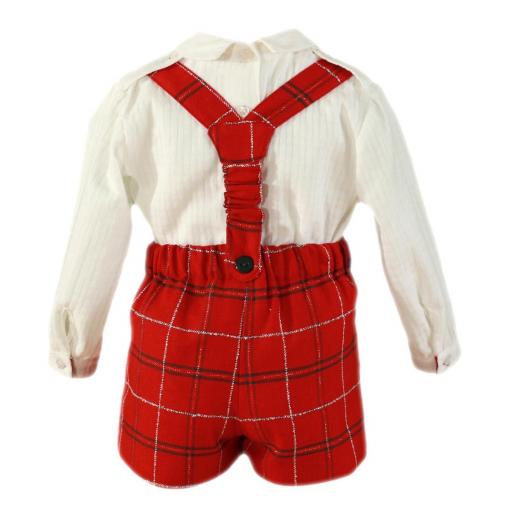 Conjunto de bebe niño MIRANDA pantalón rojo cuadros 130-23 [2]