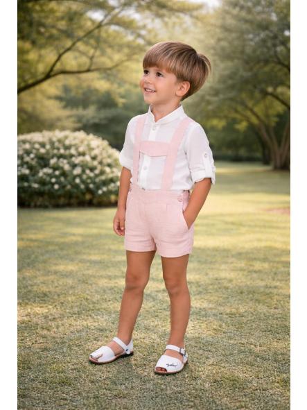 Conjunto de ceremonia bebe niño NEKENIA de peto 2521501-2521109 salmon
