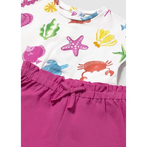 Conjunto playero dos camisetas bebe niña MAYORAL "sirena" 1232 fucisa [4]