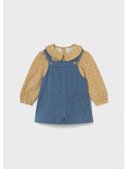 Conjunto de bebe niña MAYORAL de peto falda vaquero 2926