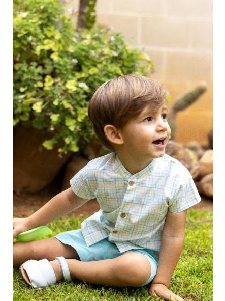 Conjunto Kara para bebe niño CALAMARO camisa cuadros