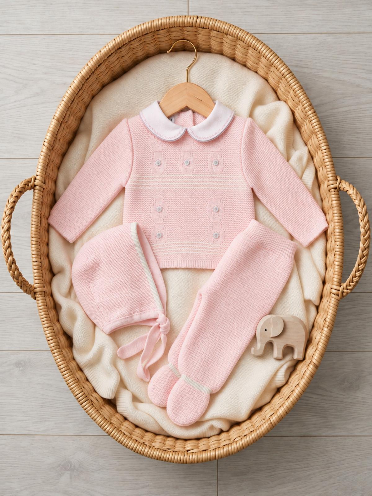 Conjunto de primera puesta bebé Glory Bebé 29103 rosa