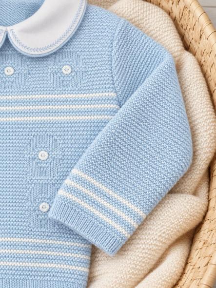 Conjunto de primera puesta bebé Glory 29103 celeste de 3 piezas [1]