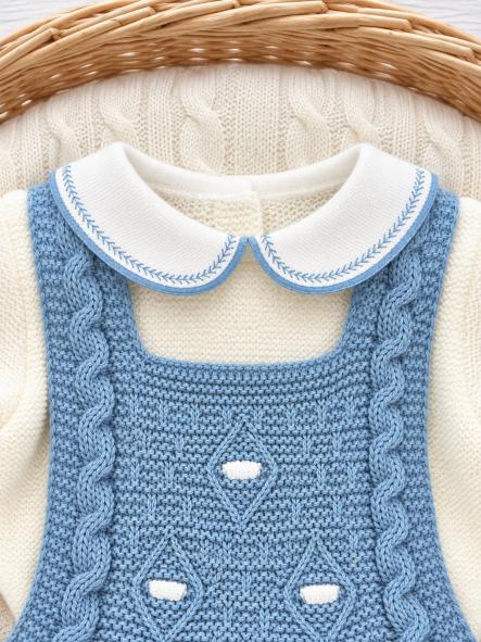 Conjunto de primera puesta bebé Glory 29107 azul azafata con peto ranita [1]