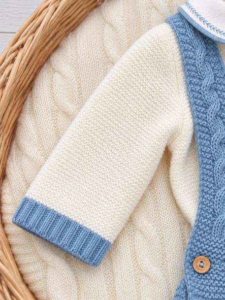 Conjunto de primera puesta bebé Glory 29107 azul azafata con peto ranita [4]