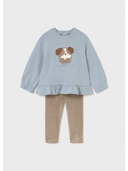 Conjunto bebe niña MAYORAL leggings terciopelo perrito 2738