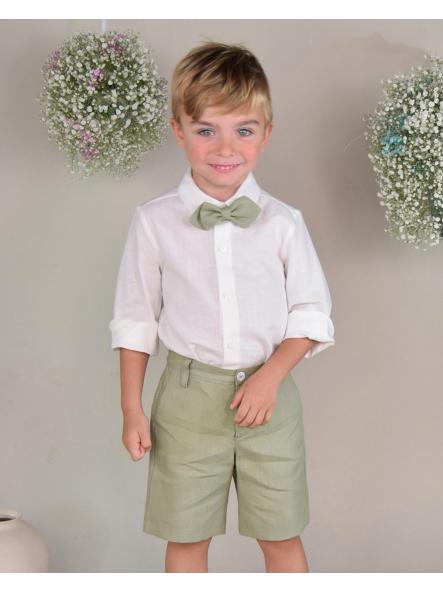 Conjunto de niño ceremonia y arras AMAYA de lino con fajín 533284