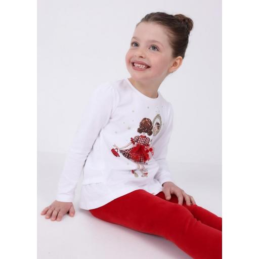 Conjunto de niña MAYORAL de leggings terciopelo rojoj