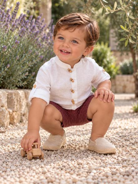 Conjunto de Ceremonia Bebé y Niño Nekenia · Camisa Blanca y Pantalón Granate [3]