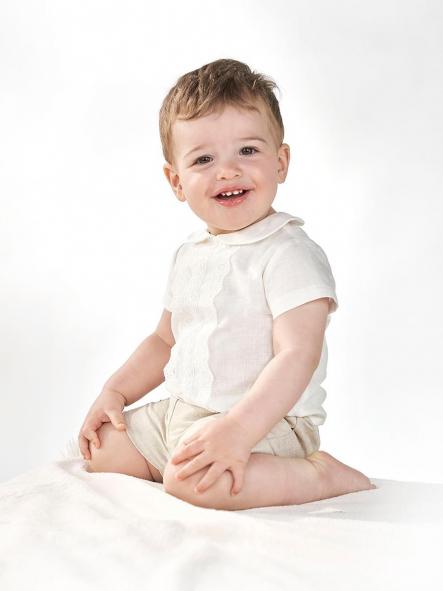 Conjunto bautizo bebe niño AMAYA little linen [0]