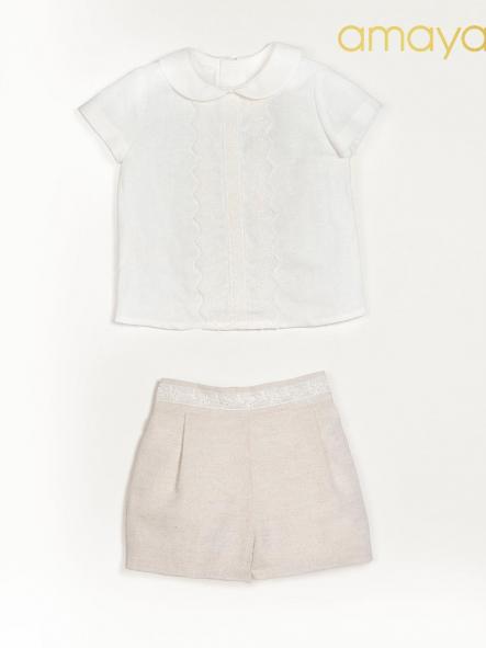 Conjunto bautizo bebe niño AMAYA little linen [1]