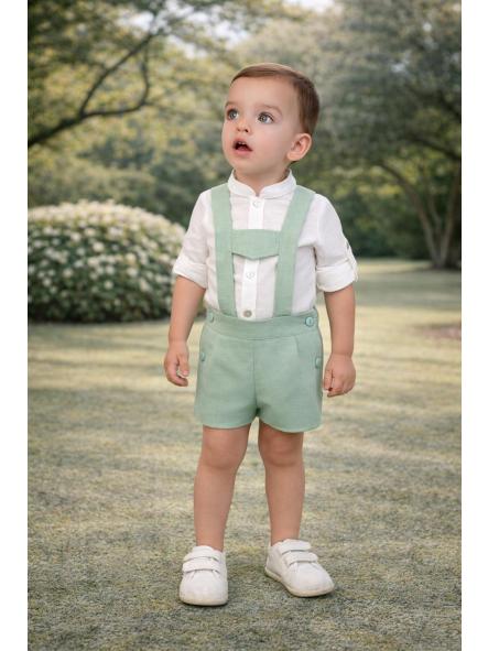 Conjunto de ceremonia bebe niño NEKENIA de peto 2521501-2521109 verde agua [6]