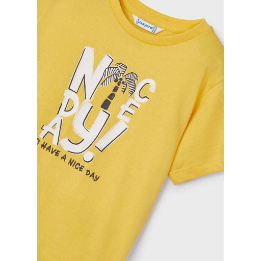 Conjunto algodón dos camiseta niño MAYORAL "nice day" 3608 amarillo [3]