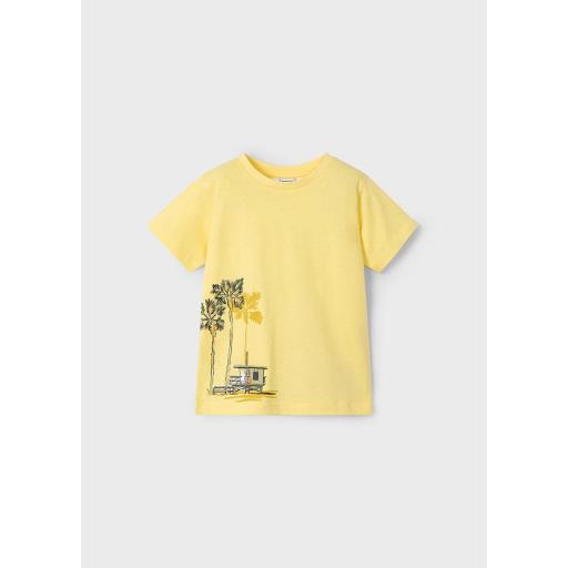 Conjunto playero niño dos camisetas MAYORAL "palmeras" amarillo 3606 [1]