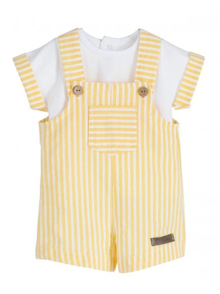 Conjunto de peto Frisa bebe niña CALAMARO rayas amarillo [1]