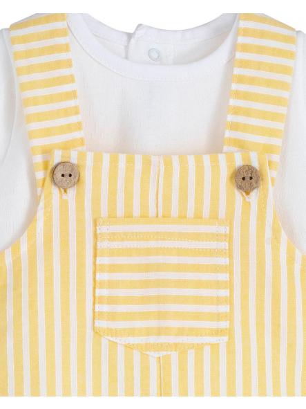 Conjunto de peto Frisa bebe niña CALAMARO rayas amarillo [2]