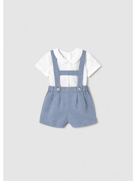 Conjunto de bebe niño MAYORAL newborn pantalon con tirantes 1213