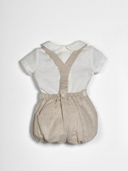 Conjunto peto bautizo bebe niño AMAYA little linen [1]