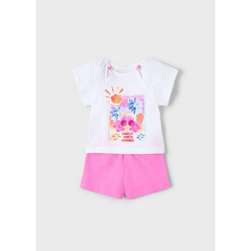 Conjunto playero niña MAYORAL "sol" short fucsia 3213