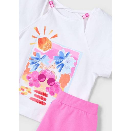 Conjunto playero niña MAYORAL "sol" short fucsia 3213 [2]