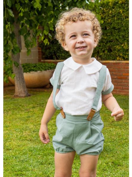 Conjunto pololo Caspio bebe niño CALAMARO pantalón tirantes