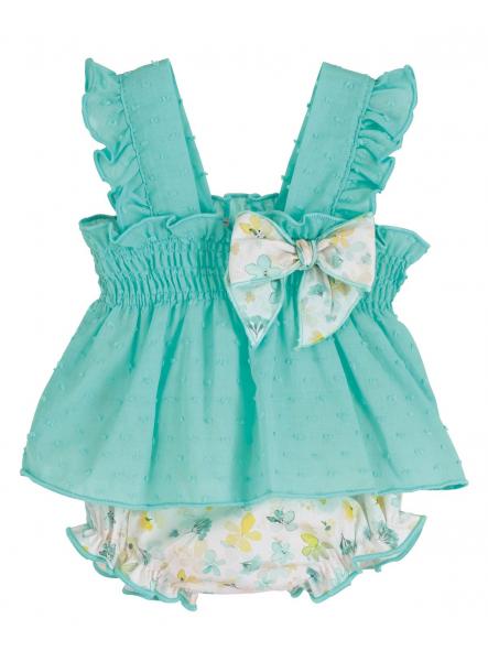 Conjunto pololo Kara para bebe niña CALAMARO estampado tuquesa