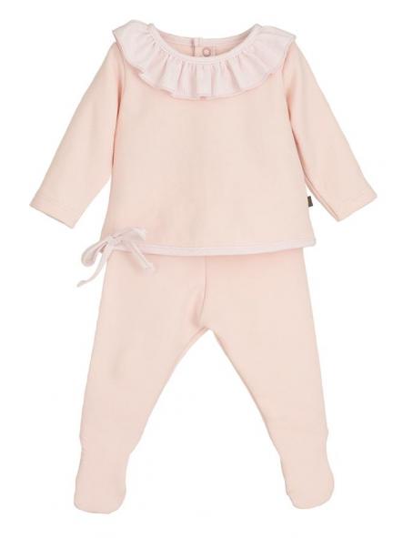 Conjunto de primera puesta niña CALAMARO de polaina de algodón rosa 11170