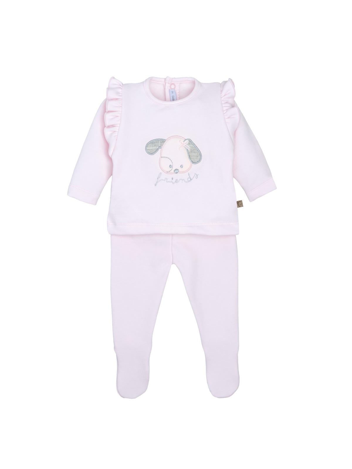Conjunto de primera puesta niña CALAMARO perrito rosa 11354