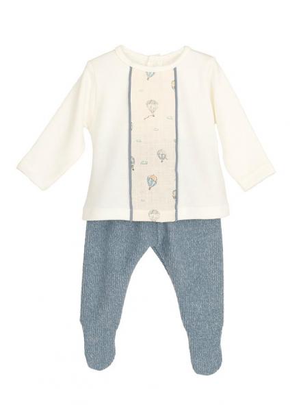 Conjunto de primera puesta niño CALAMARO de polaina de punto azul 11181