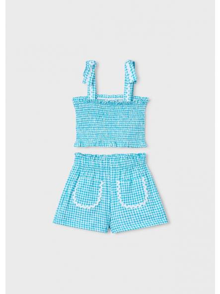 Conjunto short de niña MAYORAL cuadros vichy 26-03232-080