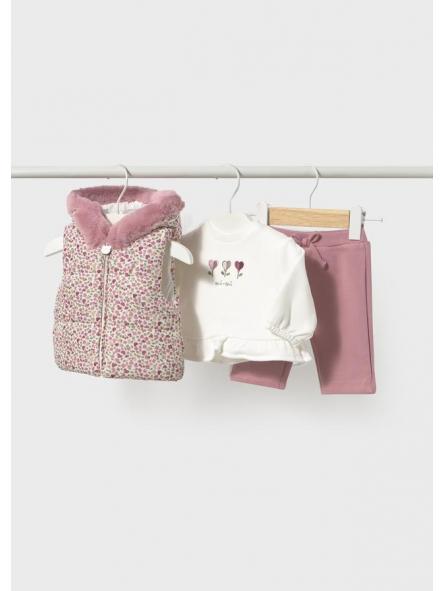 Chándal con chaleco bebe niña MAYORAL newborn rosa 16-02686-025