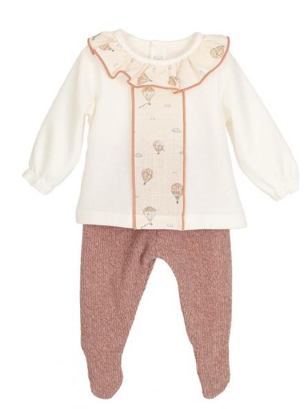 Conjunto de primera puesta niña CALAMARO de polaina de punto rosa 11180