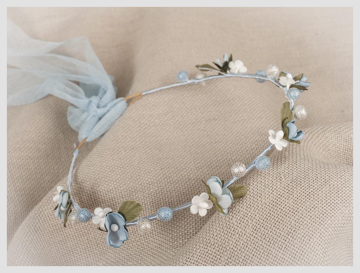 Corona flores para Comunión y Ceremonia ZOYSAN azul 20351