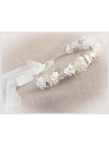 Corona flores para Comunión y Ceremonia ZOYSAN blanca 20340