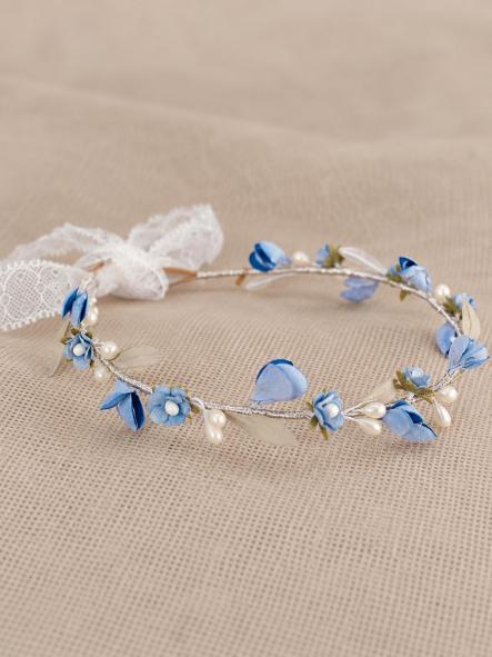 Corona flores para Comunión y Ceremonia ZOYSAN azul 20366