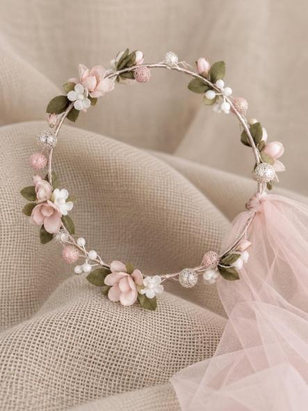 Corona flores para Comunión y Ceremonia ZOYSAN rosa 20351 [2]