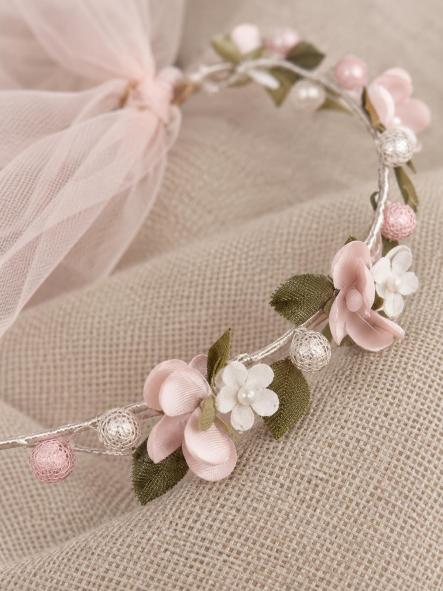 Corona flores para Comunión y Ceremonia ZOYSAN rosa 20351 [4]