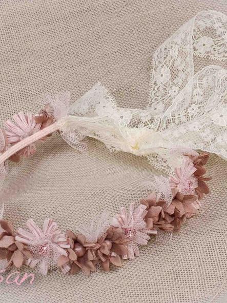 Corona flores para Comunión y Ceremonia ZOYSAN rosa 20352