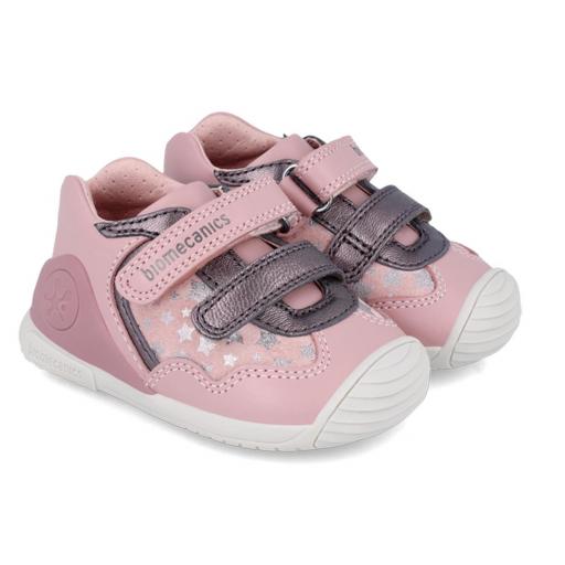 Deportiva  para bebe niña de BIOMECANICS piel rosa estrellas [0]