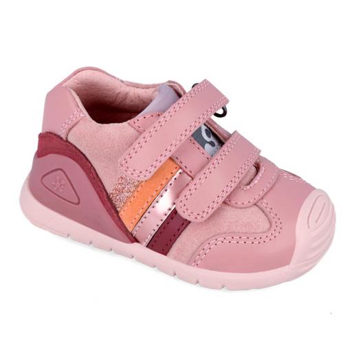 Deportiva para bebe niña de BIOMECANICS piel rosa bandas [3]