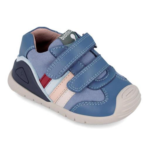 Deportiva para bebe niño de BIOMECANICS piel azul bandas [3]