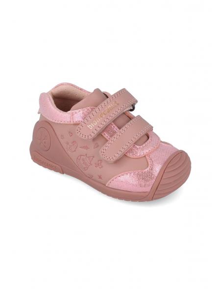 Deportiva para bebe niña de BIOMECANICS piel rosa dibujos [2]
