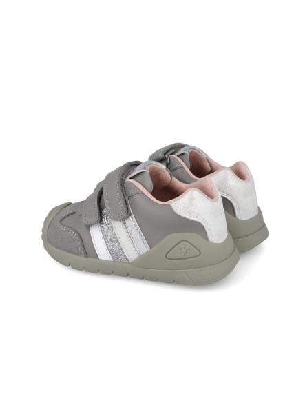 Deportiva para bebe unisex de BIOMECANICS piel gris bandas [1]