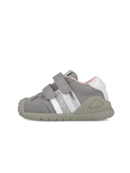 Deportiva para bebe unisex de BIOMECANICS piel gris bandas [3]