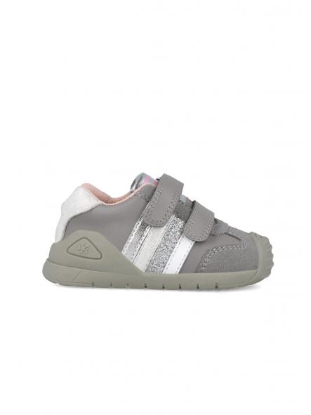 Deportiva para bebe unisex de BIOMECANICS piel gris bandas [4]