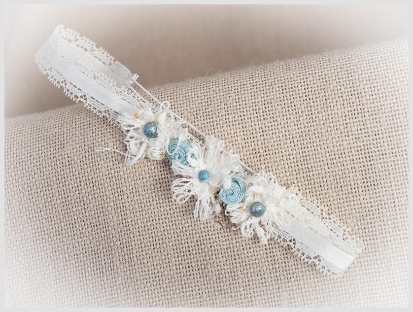 Diadema de flores verde agua para bebe niña ZOYSAN modelo 13427