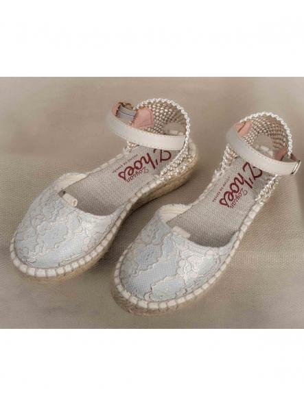 Zapato de Comunión verde agua ZOYSAN esparteña labrada [1]