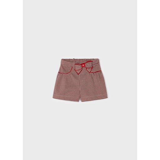 Falda pantalón para niña MAYORAL pata gallo rojo [0]